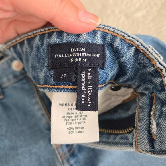 Veronica Beard Dylan High Rise Full Length Straight Leg Jeans 27 Cuffed NWT - Picture 7 of 9